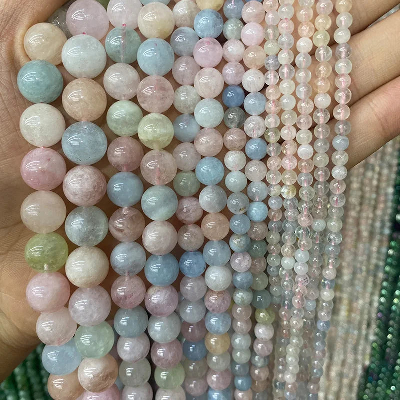 4 6 8 10 12mm Natural purple Stichtite Opal green Larimar stone Round Loose Beads For Jewelry Making DIY Bracelets Necklace 15''
