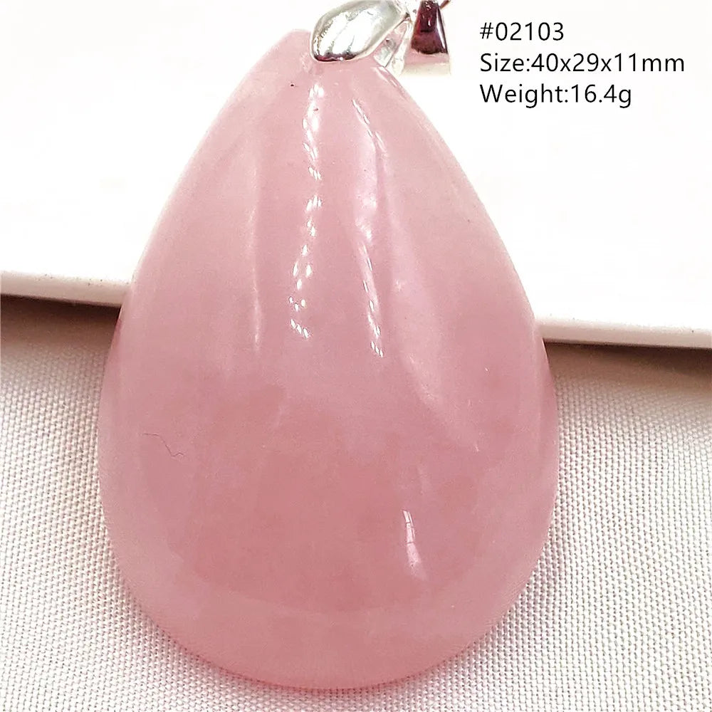 Natural Rose Quartz Pendant Pink Rose Quartz Madagascar Women Men Love Stone AAAAA