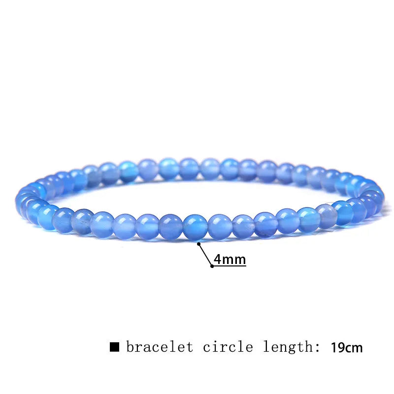 2024 New Stone Bracelet Natural Quartzs Cat Eye Jades Aquamarines Stone Bead Bracelet Stretch Bangle Jewelry Gift For Women Men