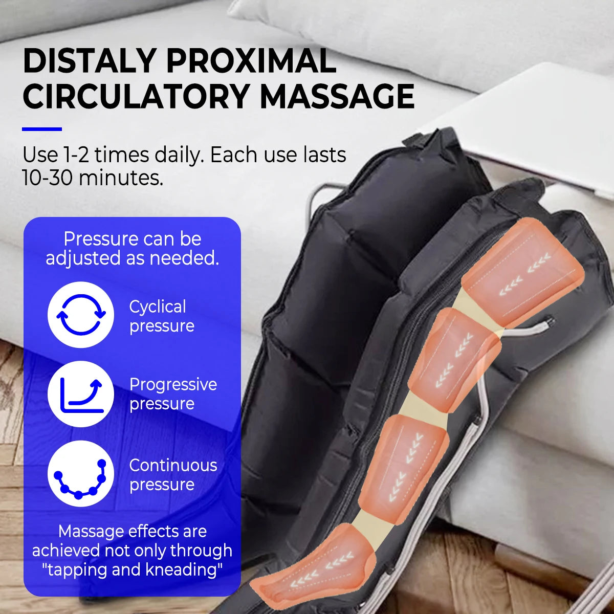 High Quality Air Compression Leg Massager 4-Cavity Physiotherapy Compression Wraps Promotes Blood Circulation Leg Arm Massager