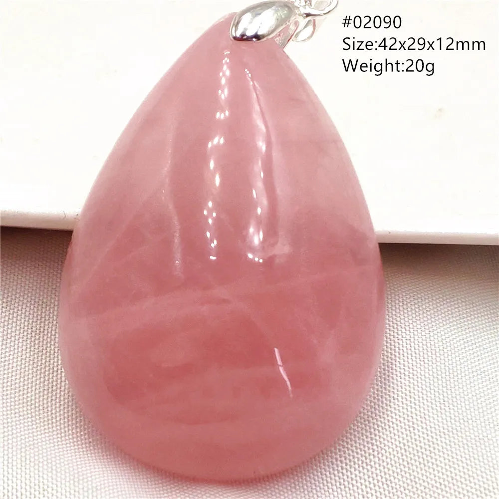 Natural Rose Quartz Pendant Pink Rose Quartz Madagascar Women Men Love Stone AAAAA