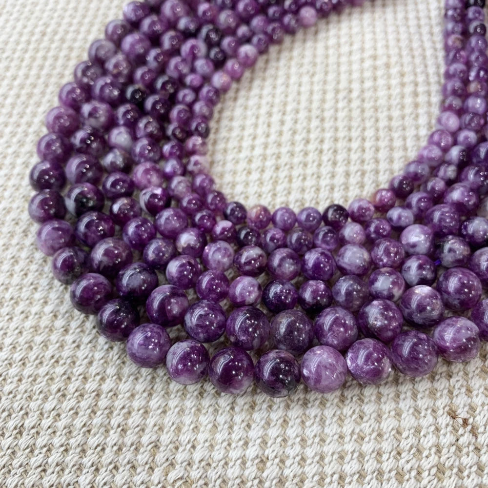 4 6 8 10 12mm Natural purple Stichtite Opal green Larimar stone Round Loose Beads For Jewelry Making DIY Bracelets Necklace 15''
