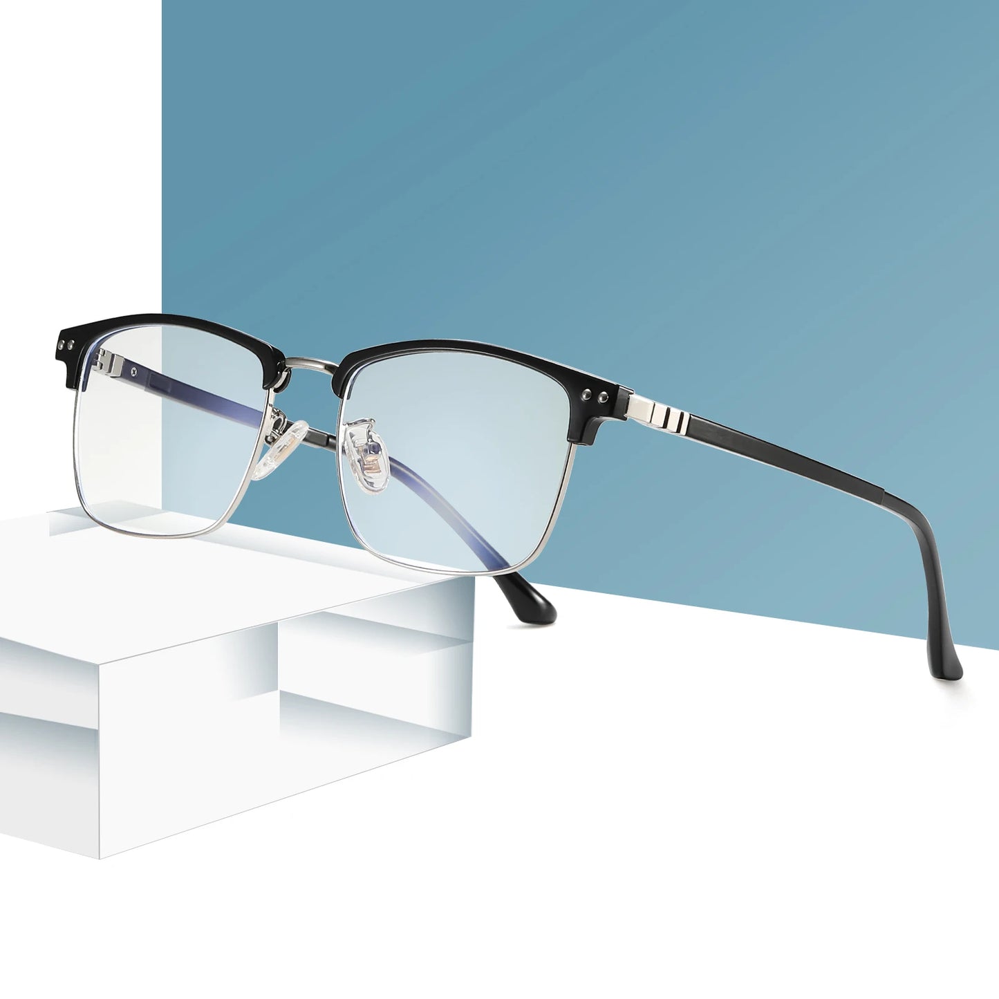 Blue Light Blocking Glasses - Square Computer Glasses Women/Men Eyeglasses Frame，Anti Eyestrain Computer Game Glasses