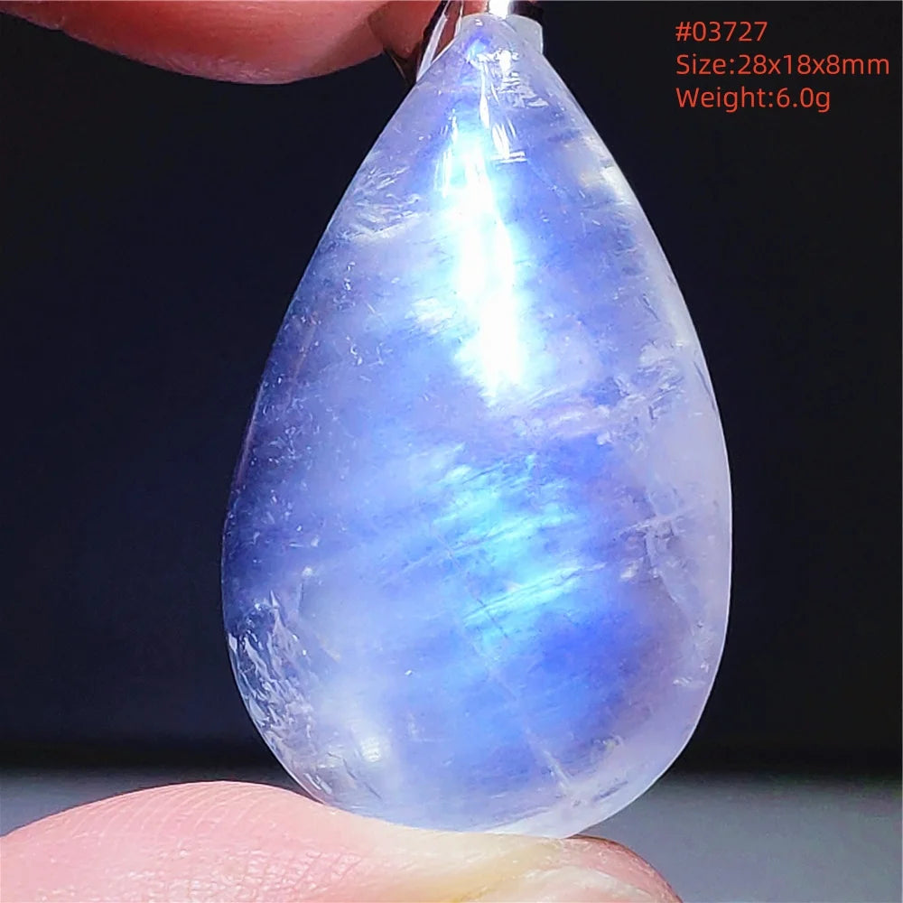Natural Moonstone Blue Light Pendant Oval Beads Women Men Necklace 925 Silver Moonstone Pendant AAAAAA