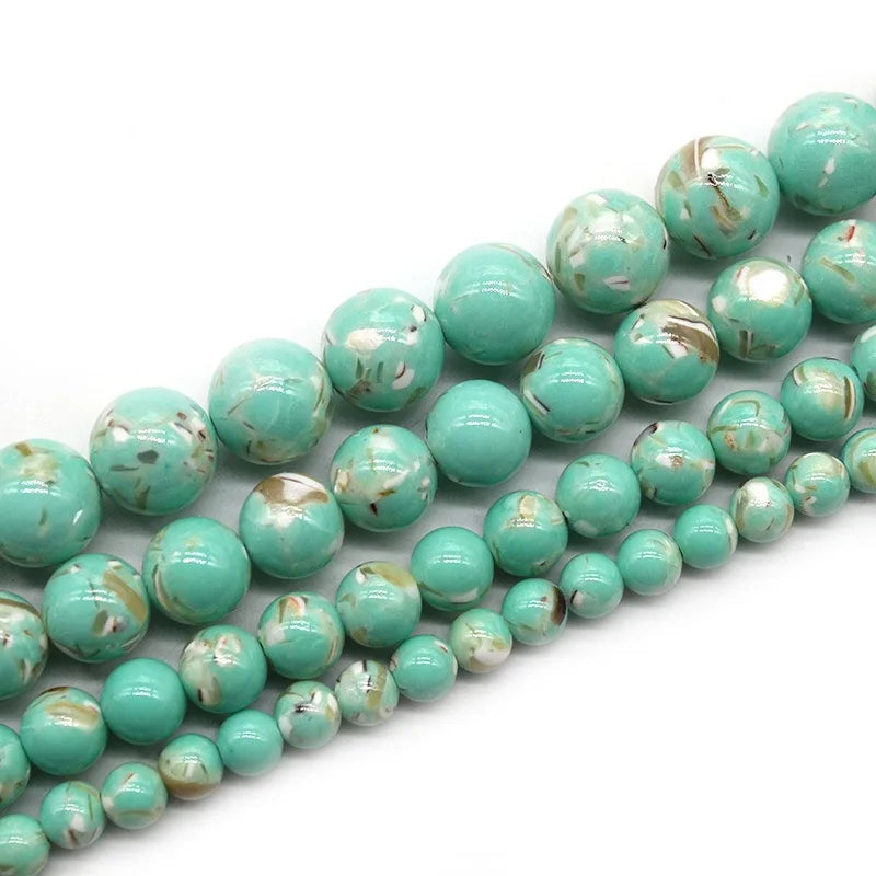 4 6 8 10 12mm Natural purple Stichtite Opal green Larimar stone Round Loose Beads For Jewelry Making DIY Bracelets Necklace 15''