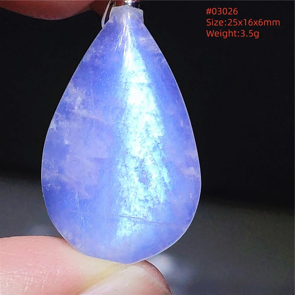 Natural Moonstone Blue Light Pendant Oval Beads Women Men Necklace 925 Silver Moonstone Pendant AAAAAA