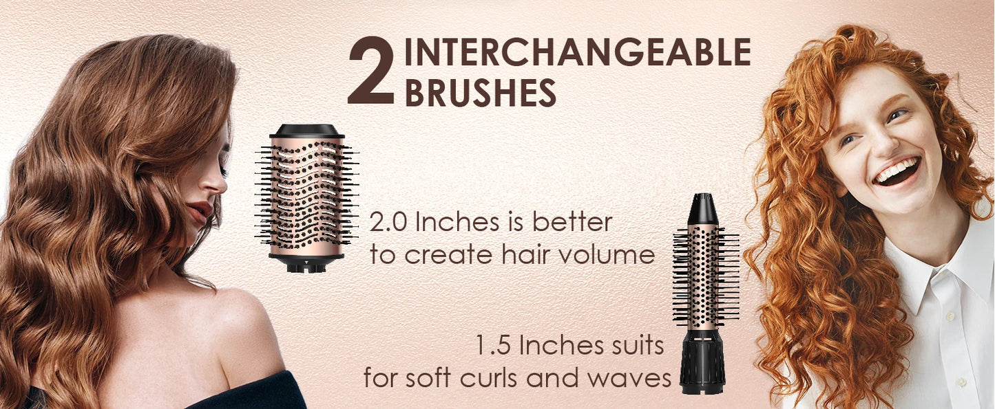 Nicebay Hair Dryer Brush, Hot Air Brush, Blow Dryer Brush Tool Set, Round Blowout Hot Air Brush Straightener Curling in One