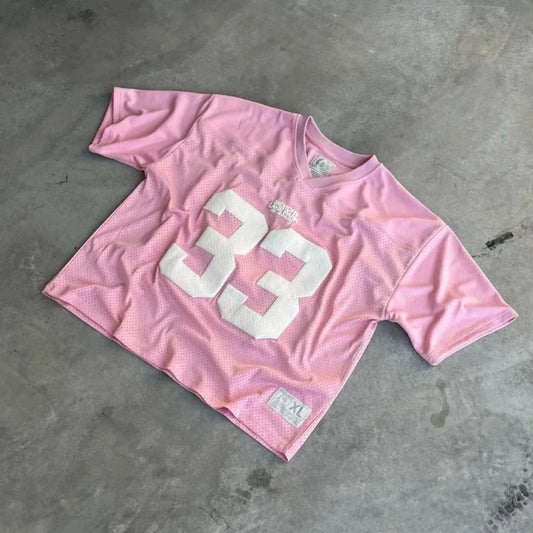 Y2K Retro Mesh T Shirt Men Women Jersey Quick Dry Breathable Street College Sports Wear Oversized Unisex Football Training Wear