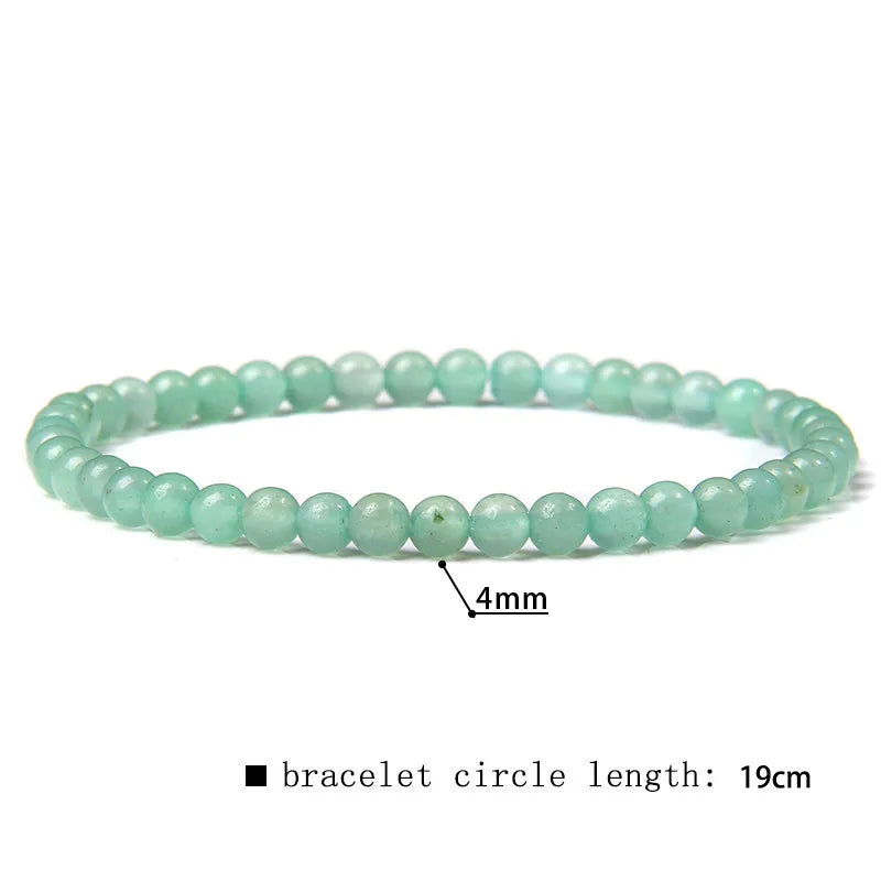 2024 New Stone Bracelet Natural Quartzs Cat Eye Jades Aquamarines Stone Bead Bracelet Stretch Bangle Jewelry Gift For Women Men