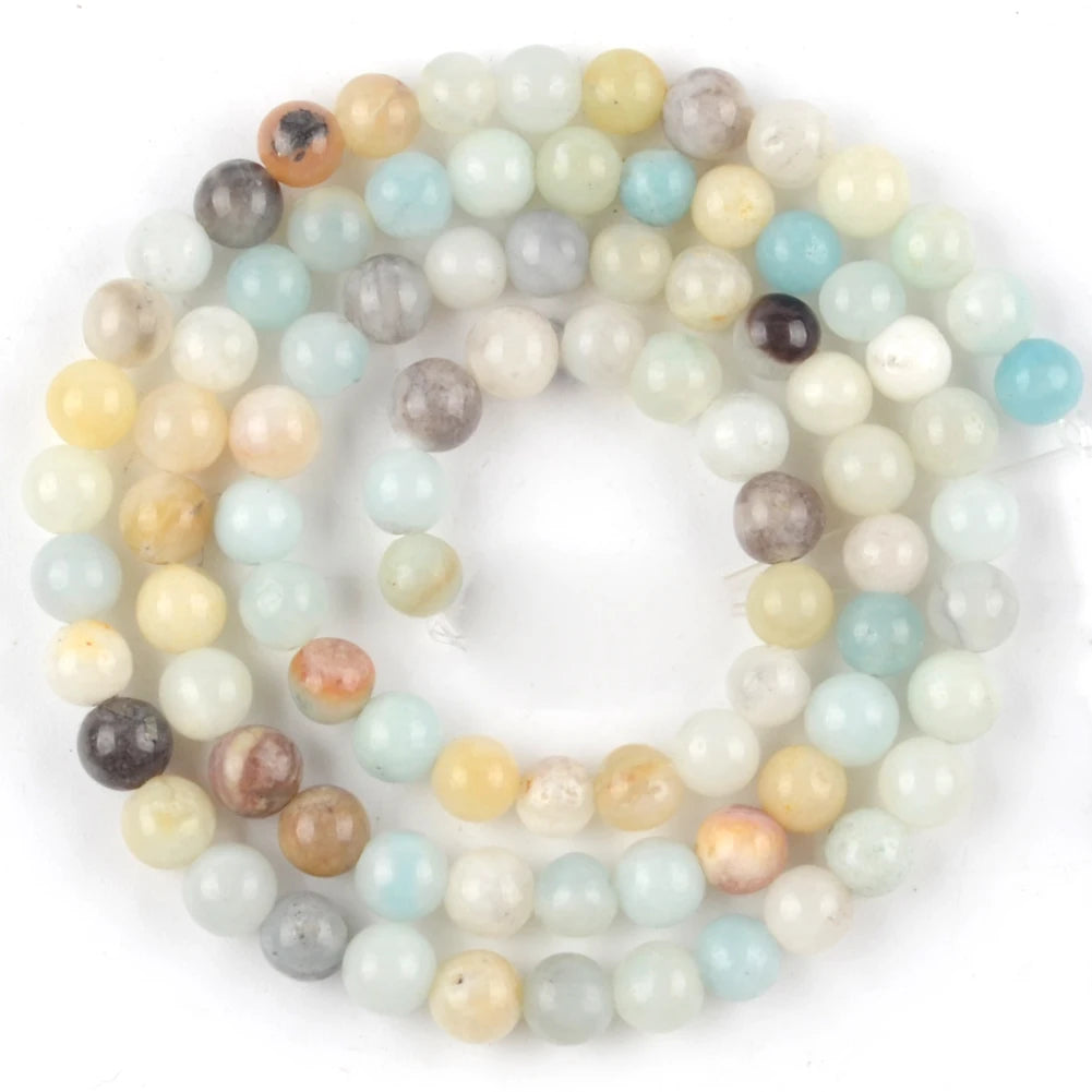 4-12mm Natural Amazonite Stone Beads For Jewelry Making Round Spacer Beads For Jewelry Making DIY Bracelet Handmade