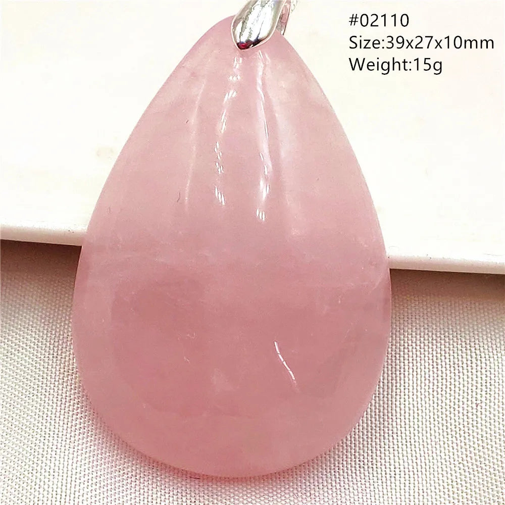 Natural Rose Quartz Pendant Pink Rose Quartz Madagascar Women Men Love Stone AAAAA