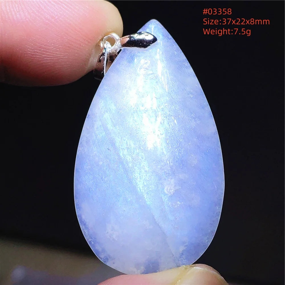 Natural Moonstone Blue Light Pendant Oval Beads Women Men Necklace 925 Silver Moonstone Pendant AAAAAA