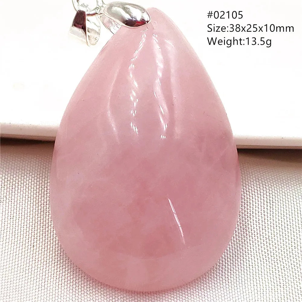 Natural Rose Quartz Pendant Pink Rose Quartz Madagascar Women Men Love Stone AAAAA
