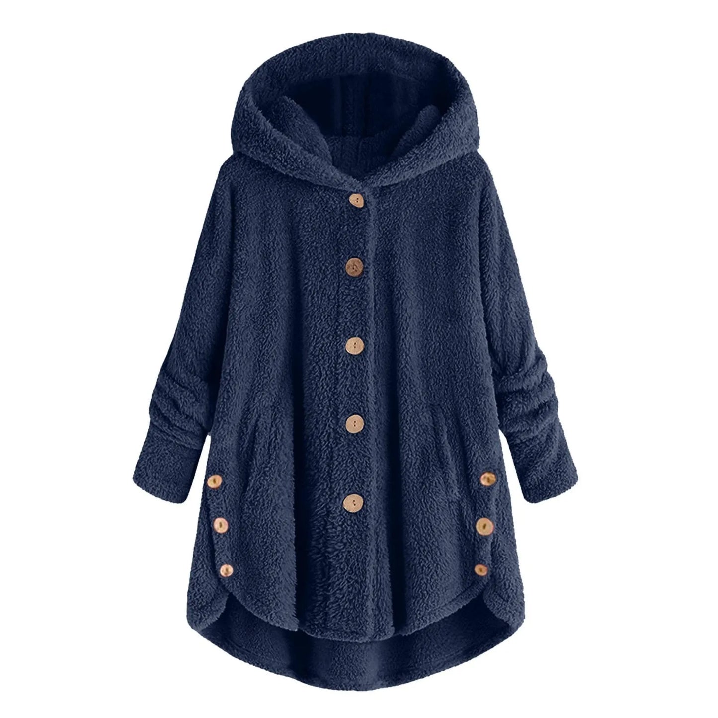 Plus Size 5XL Solid Coat for Women Warm Teddy Bear Plush Coat Wool Jacket Female Hooded Jacket Autumn Winter Women's Coat Casaco