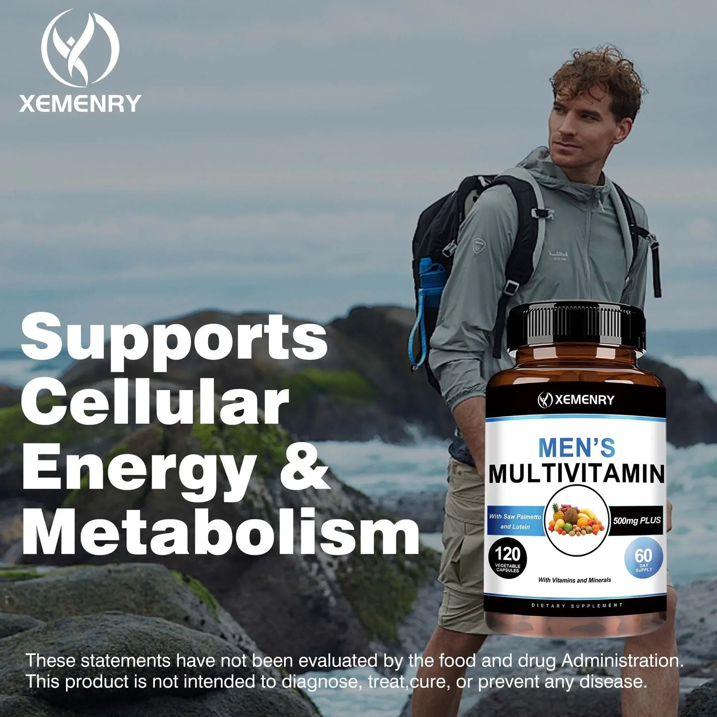 Men's Multivitamin - Supports Cellular Energy and Muscle Health, Promotes Energy Metabolism, and Antioxidant- 120 Capsules