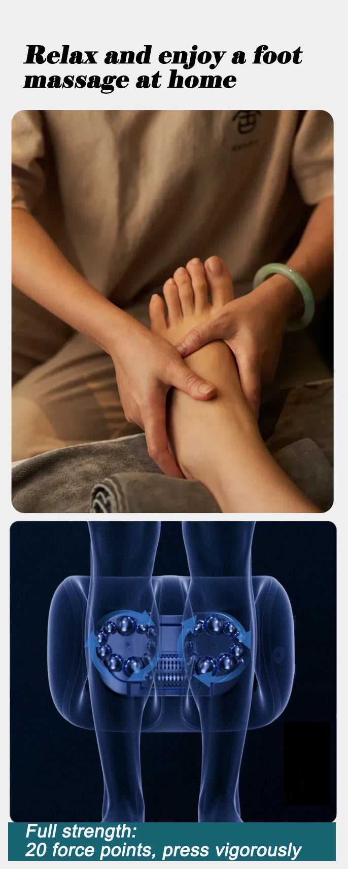 Shiatsu Kneading Electric Heating Foot Leg Massager Hot Therapy Rollers Muscle Relax Big Size Care Foot Machine Tool Household