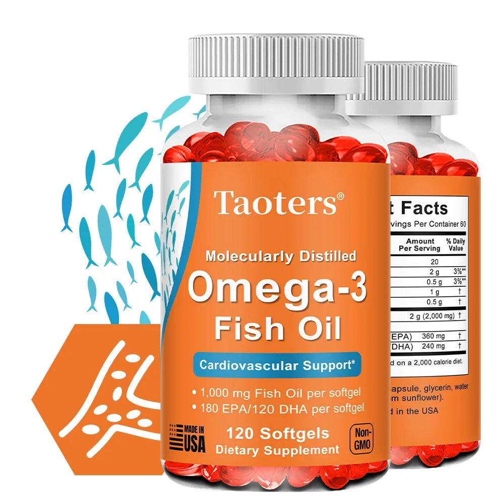 Omega-3 180 EPA / 120 DHA, Molecularly Distilled, Cardiovascular Support, 120 Softgels