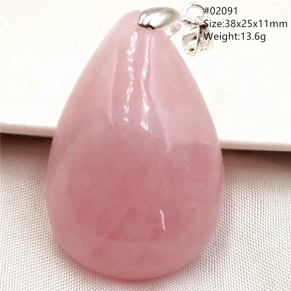Natural Rose Quartz Pendant Pink Rose Quartz Madagascar Women Men Love Stone AAAAA