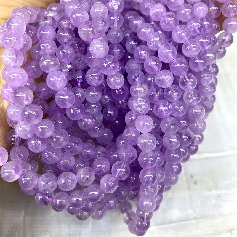 4 6 8 10 12mm Natural purple Stichtite Opal green Larimar stone Round Loose Beads For Jewelry Making DIY Bracelets Necklace 15''
