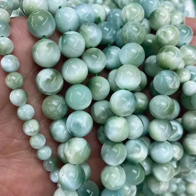 4 6 8 10 12mm Natural purple Stichtite Opal green Larimar stone Round Loose Beads For Jewelry Making DIY Bracelets Necklace 15''