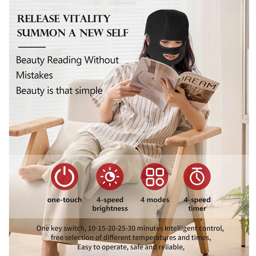 Hair Growth Device LED Face Mask LLLT 4 Colors 660nm 850nm Skin Rejuvenation&Whiten Anti Aging Prevent Hair Loss& Nourish Hair
