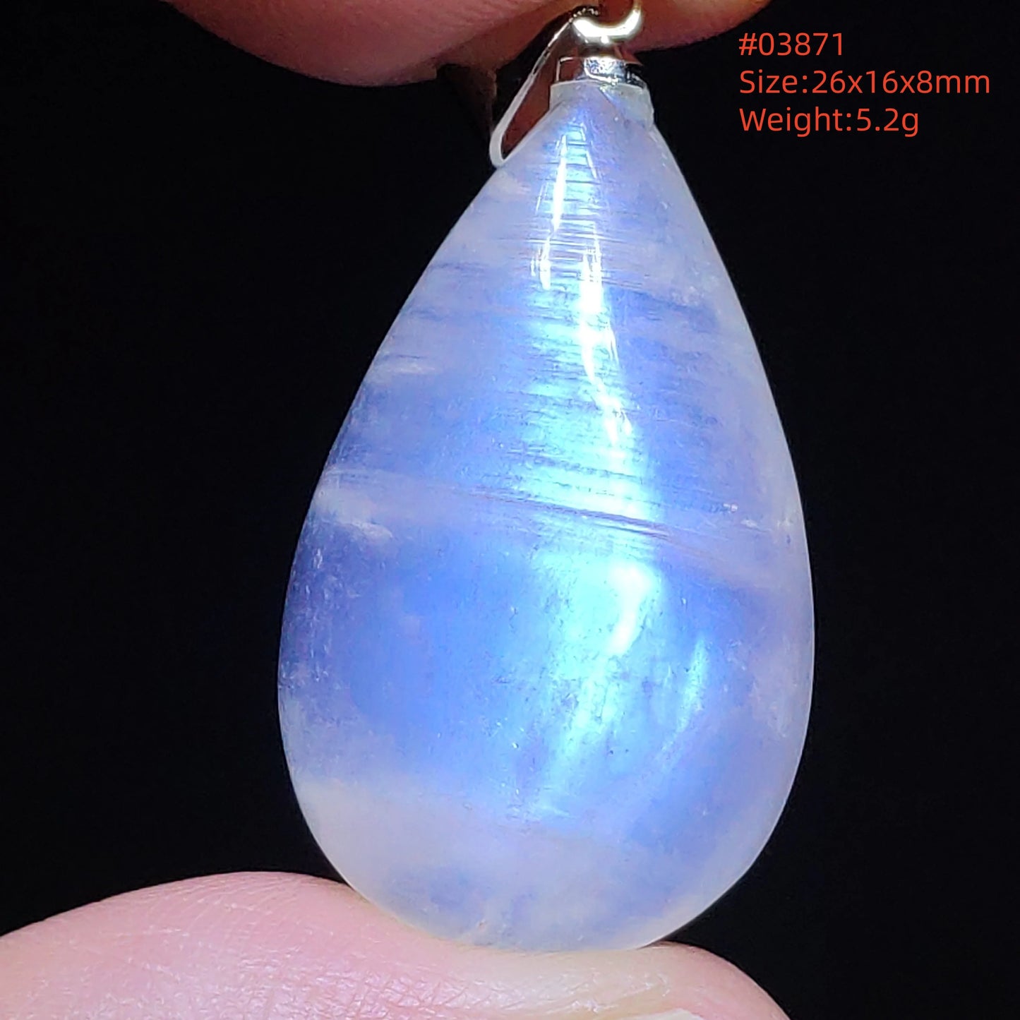 Natural Moonstone Blue Light Pendant Oval Beads Women Men Necklace 925 Silver Moonstone Pendant AAAAAA