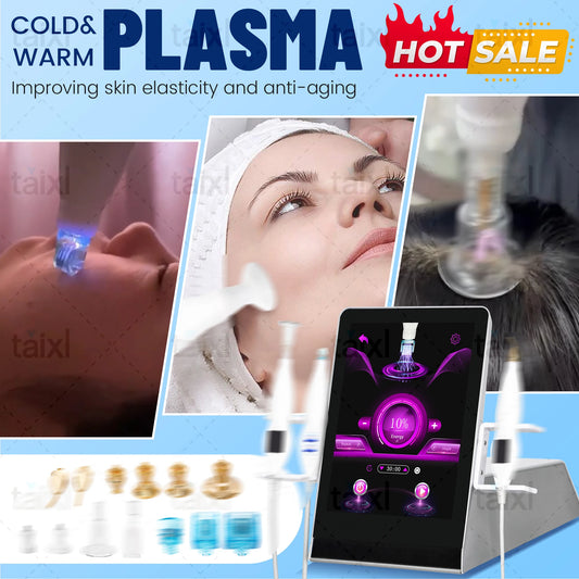 8-in-1 Cold Hot Plasma Machine Diamond Stamp Ozone Plasma Machine Skin Rejuvenation Anti-Aging Facial Care Beauty Equipment