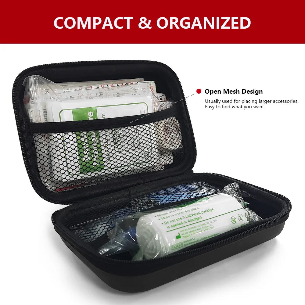 CARBOU 90pcs Waterproof Outdoor Travel Car First Aid Kit Home Small Medical Box Emergency Survival Kit Household Camping