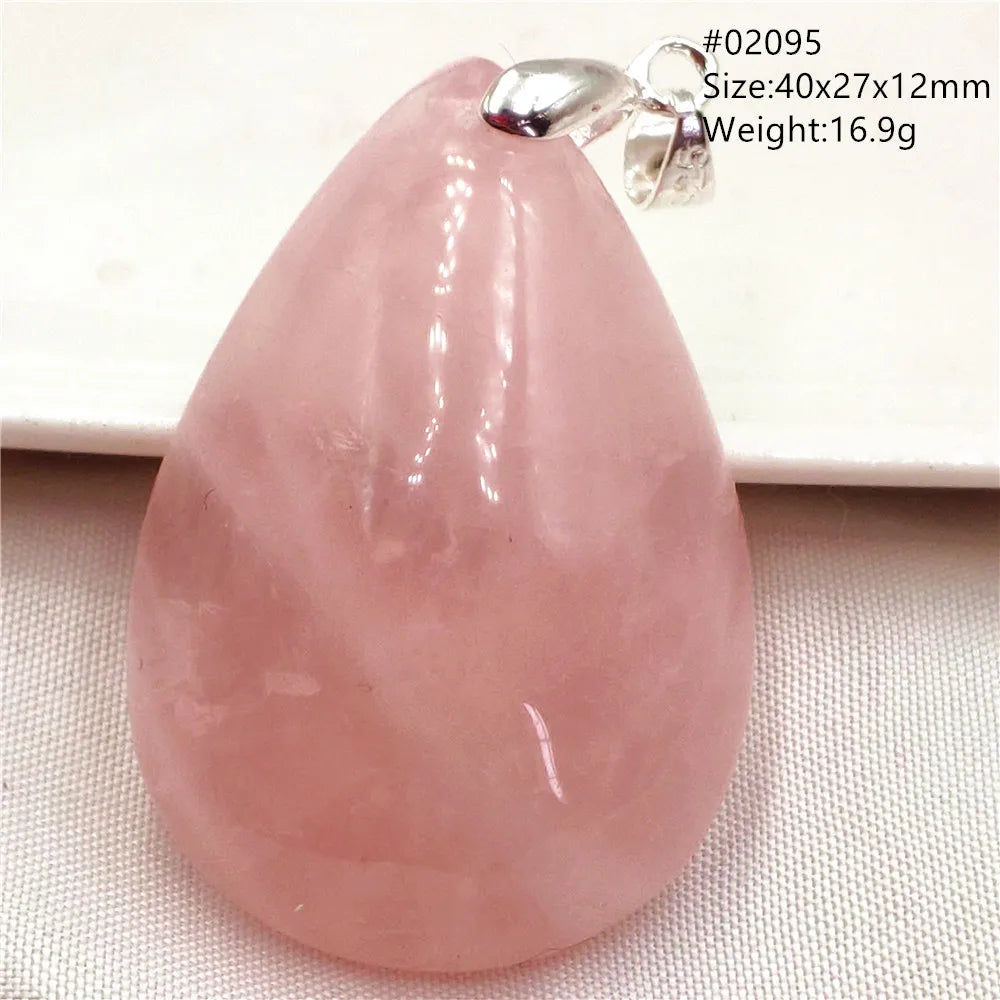 Natural Rose Quartz Pendant Pink Rose Quartz Madagascar Women Men Love Stone AAAAA