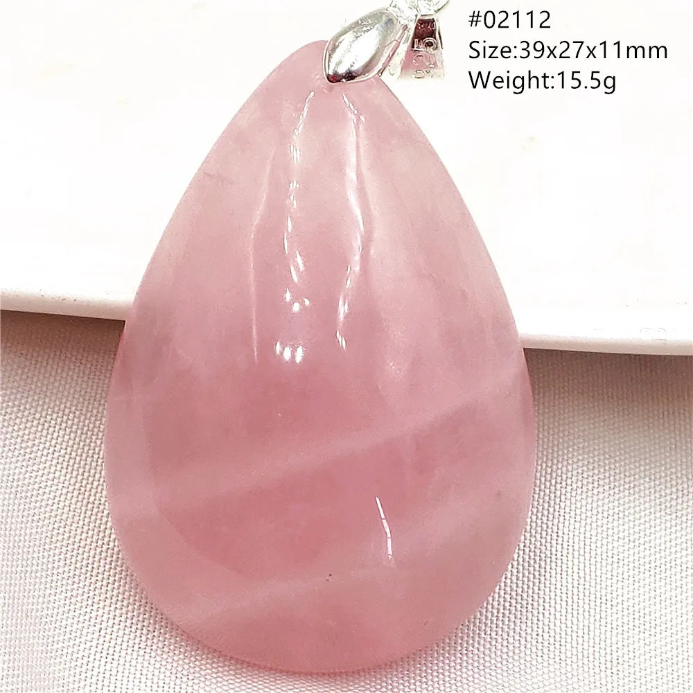 Natural Rose Quartz Pendant Pink Rose Quartz Madagascar Women Men Love Stone AAAAA