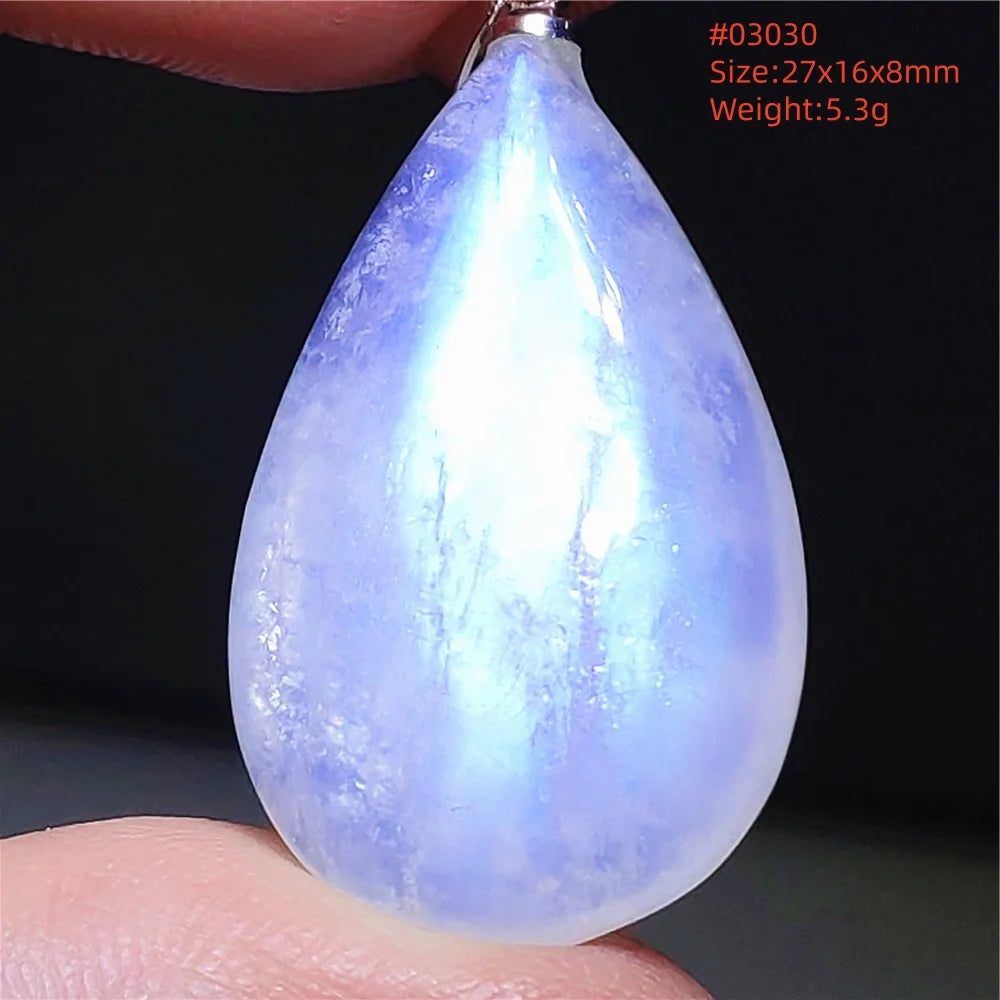 Natural Moonstone Blue Light Pendant Oval Beads Women Men Necklace 925 Silver Moonstone Pendant AAAAAA