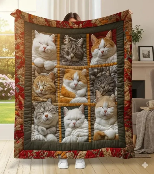 Patchwork Kantha Quilt Floral Print Cotton Bedding Throw Bedding Soft Warm Throw for Sofa Bed Couch Chair Cartoon Design in Red