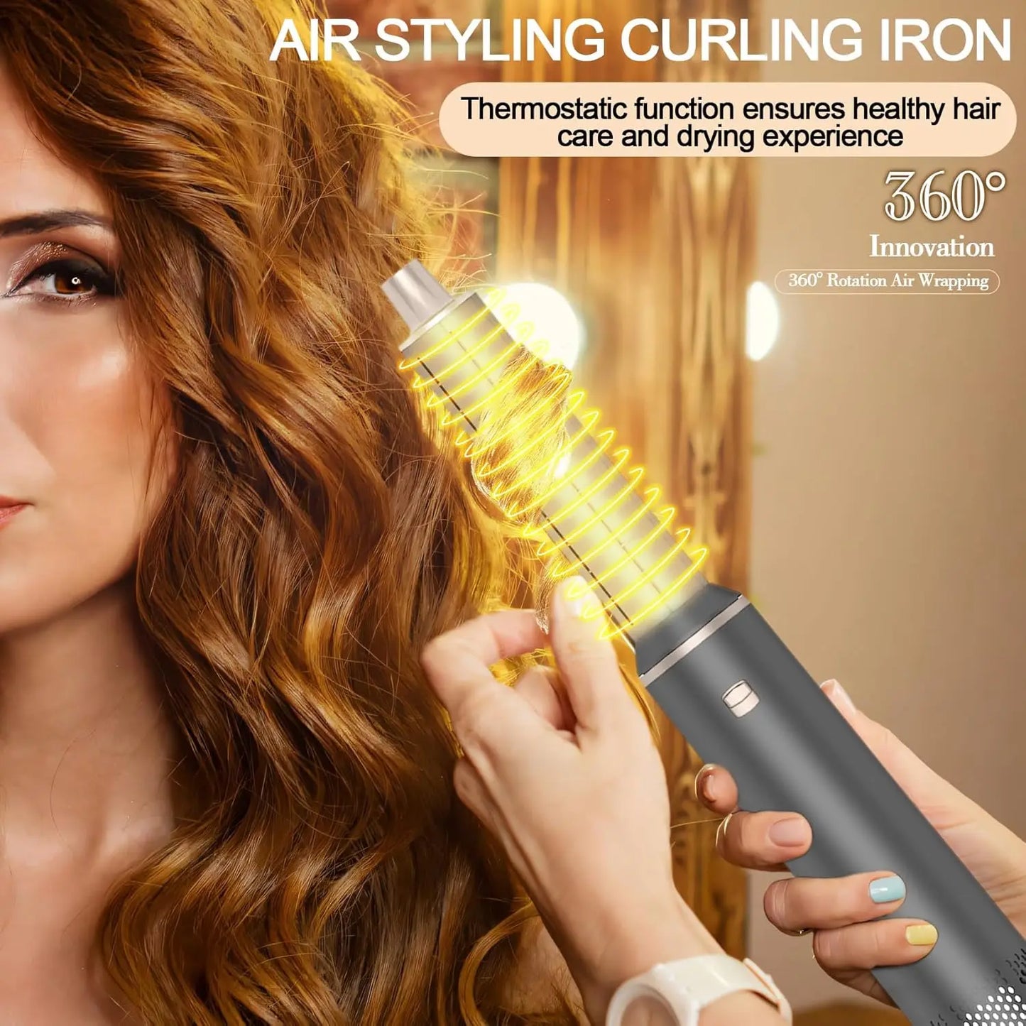 5 in 1 Handle Foldable Hair Dryer Portable Multifunctional Home Hair Dryer Styling Air Culer Wand Hair Straightener Brush Blow