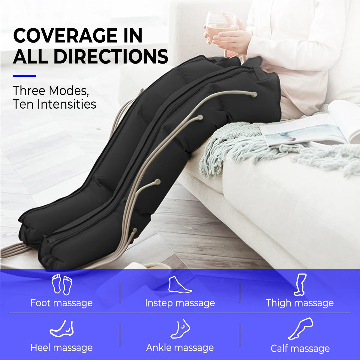 High Quality Air Compression Leg Massager 4-Cavity Physiotherapy Compression Wraps Promotes Blood Circulation Leg Arm Massager