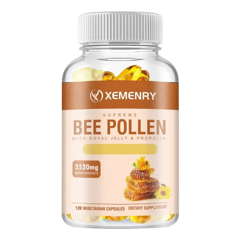 Bee Pollen Supplement - Relieve Joint Inflammation, Enhance Immunity, Antioxidant - 120 Capsules