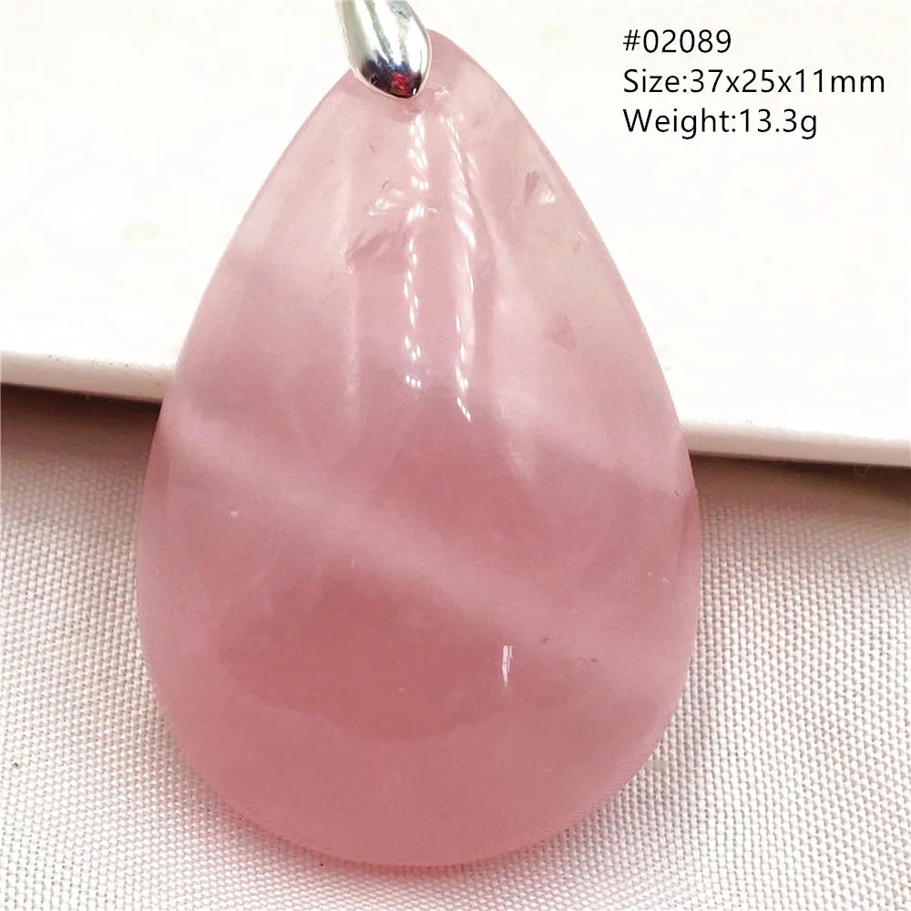 Natural Rose Quartz Pendant Pink Rose Quartz Madagascar Women Men Love Stone AAAAA