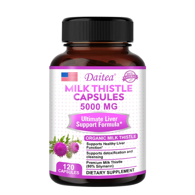 Organic Milk Thistle Extract Liver Capsules help lower cholesterol, support a healthy liver, detoxify and fight oxidants