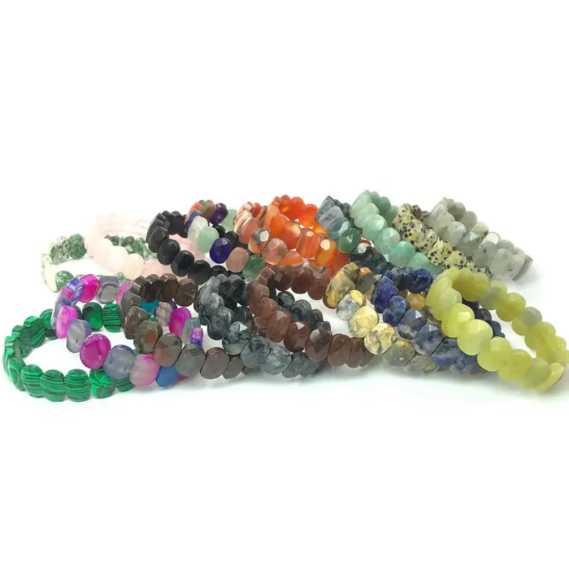 Multi-faceted beads 10x20mm bracelet Natural stone bracelet, agate, crystal quartz Simple bracelet Birthday Christmas Gifts