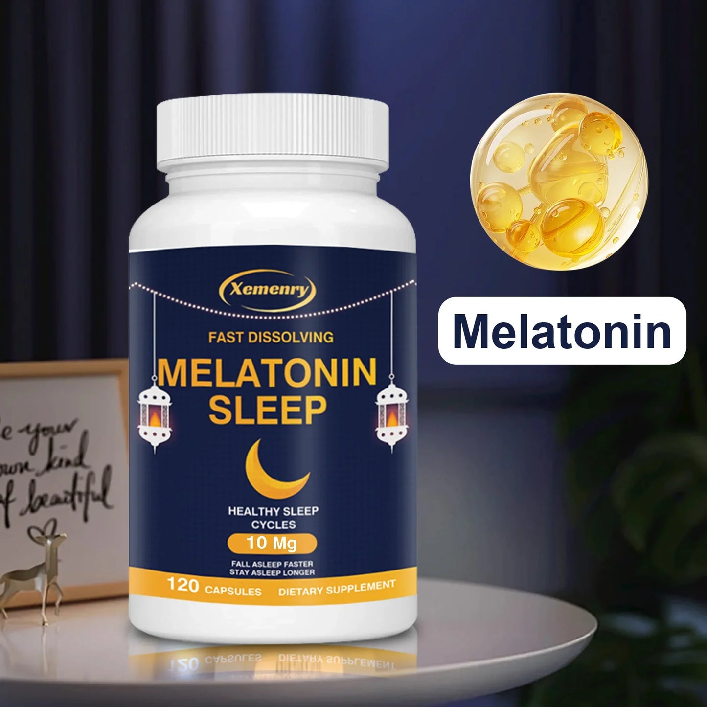 Melatonin Capsules - Promote Restful Sleep, Improve Sleep Quality, Improve Mood and Relieve Tension - 120 Capsules