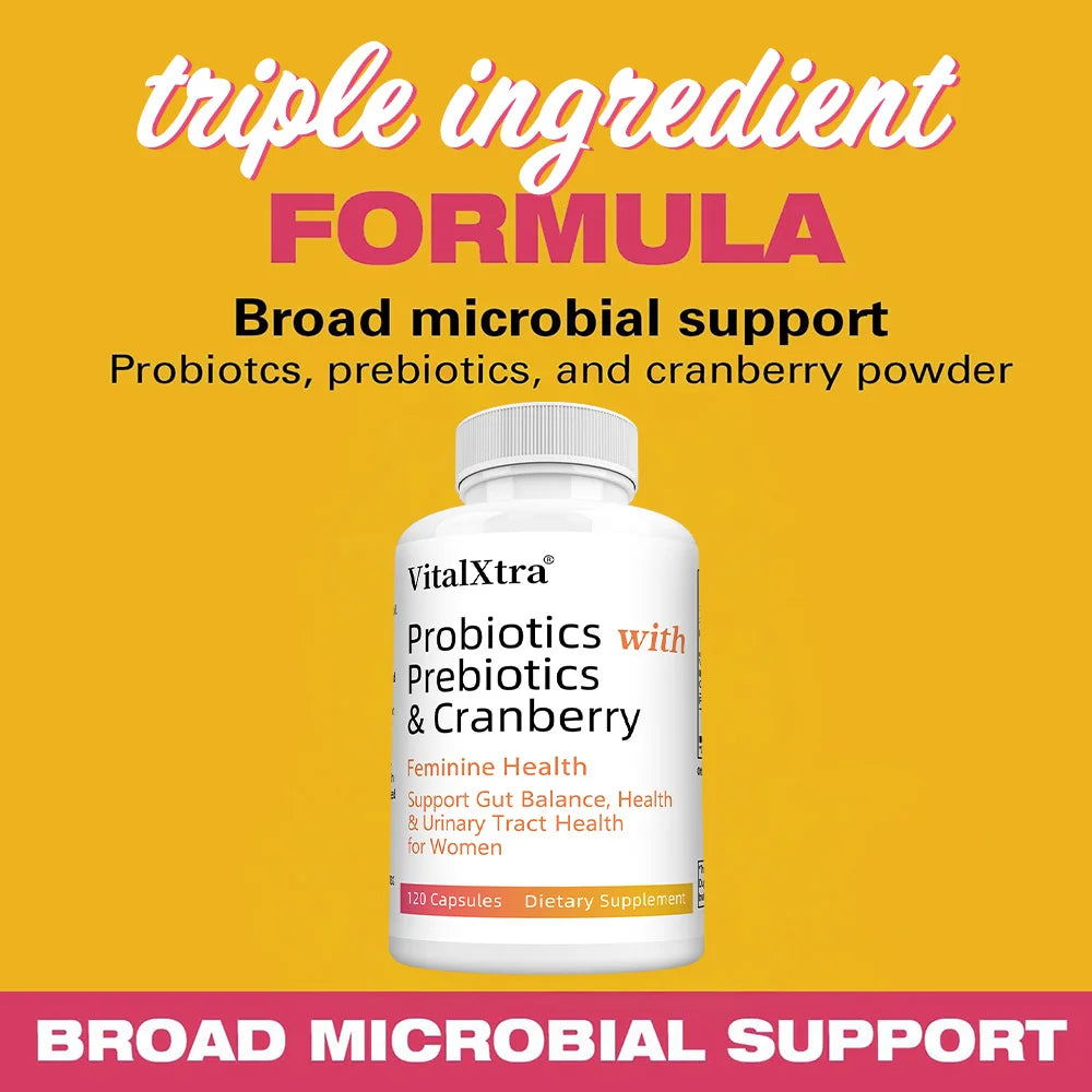 Women's Probiotics, with Cranberry and Prebiotics, Support Gut Health, Maintain Women's Health, and Cleanse The Urinary Tract