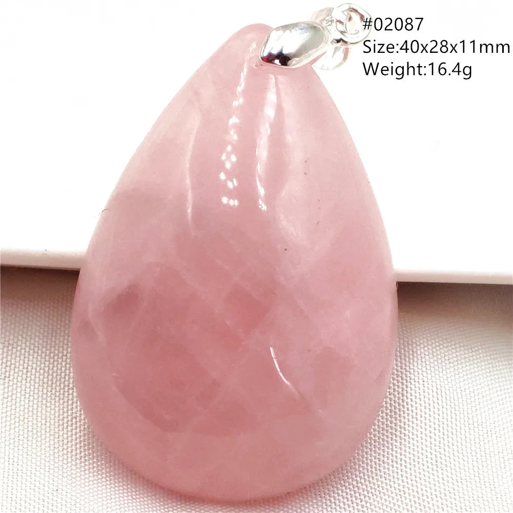 Natural Rose Quartz Pendant Pink Rose Quartz Madagascar Women Men Love Stone AAAAA