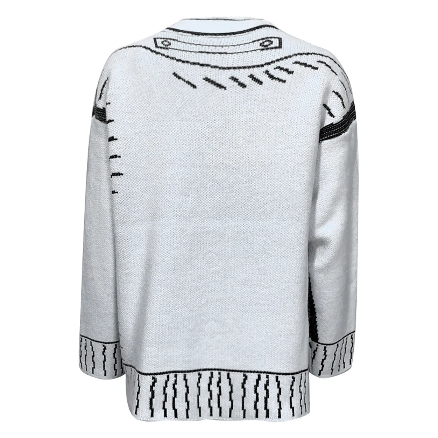 Lightweight Y2k Cardigan Women Funny Printed Dropped Shoulder Loose Fit Sweater Harajuku Slouchy Buttons Up Casual Outerwear