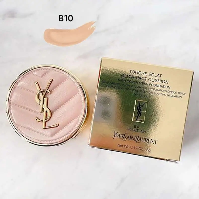 YSL Touche Eclat Glow Pact Cushion Foundation B10 B20 12g Long Lasting Hydrating Brightening Flawless Coverage Radiant Skin Make