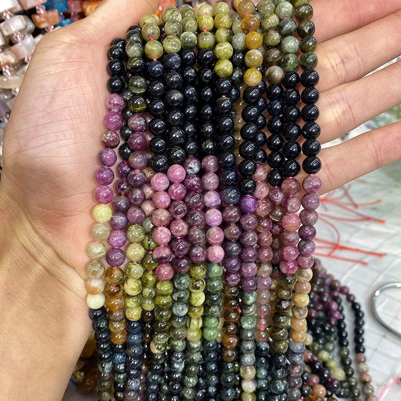4 6 8 10 12mm Natural purple Stichtite Opal green Larimar stone Round Loose Beads For Jewelry Making DIY Bracelets Necklace 15''
