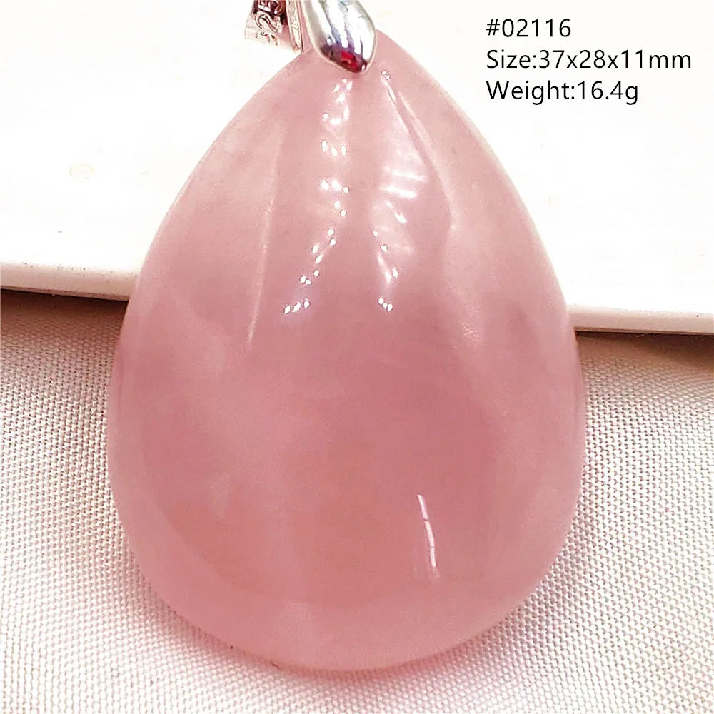 Natural Rose Quartz Pendant Pink Rose Quartz Madagascar Women Men Love Stone AAAAA
