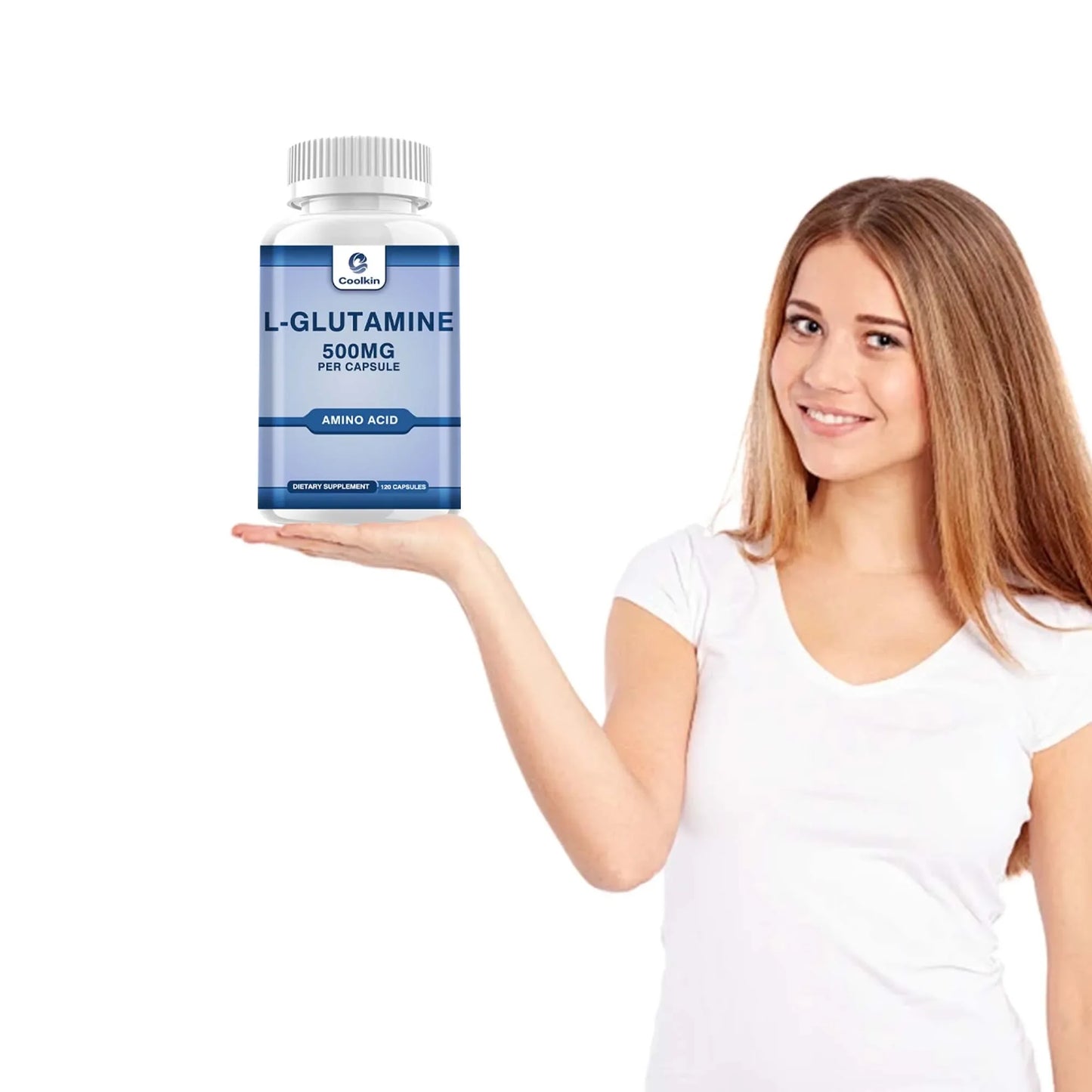 L-Glutamine 500mg - Promotes Muscle Growth and Recovery, Improves Immunity - 120 Capsules