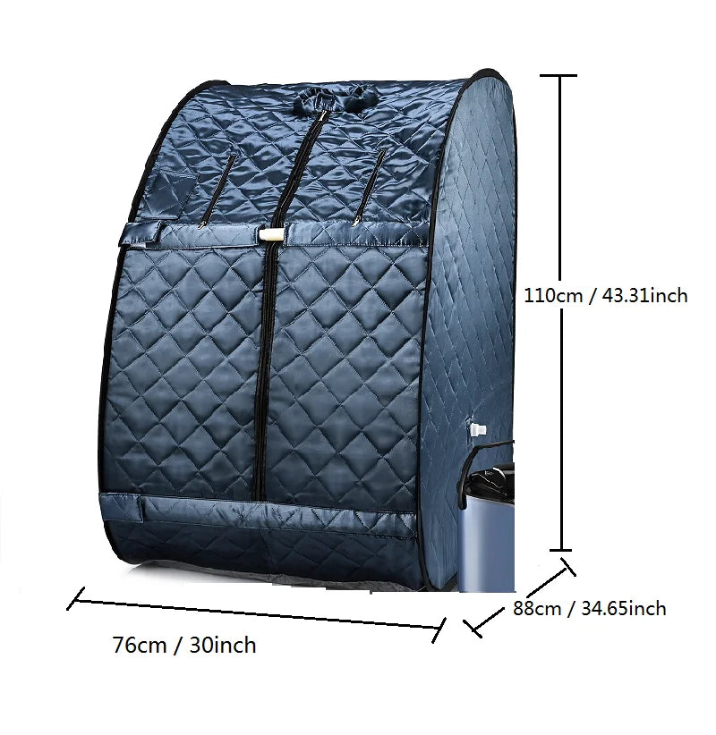 3L 1000W Portable Steamer Sauna Foldable Lightweight Steam Generator for Home Bath Spa with Protection Bag & Chair Body Slimming