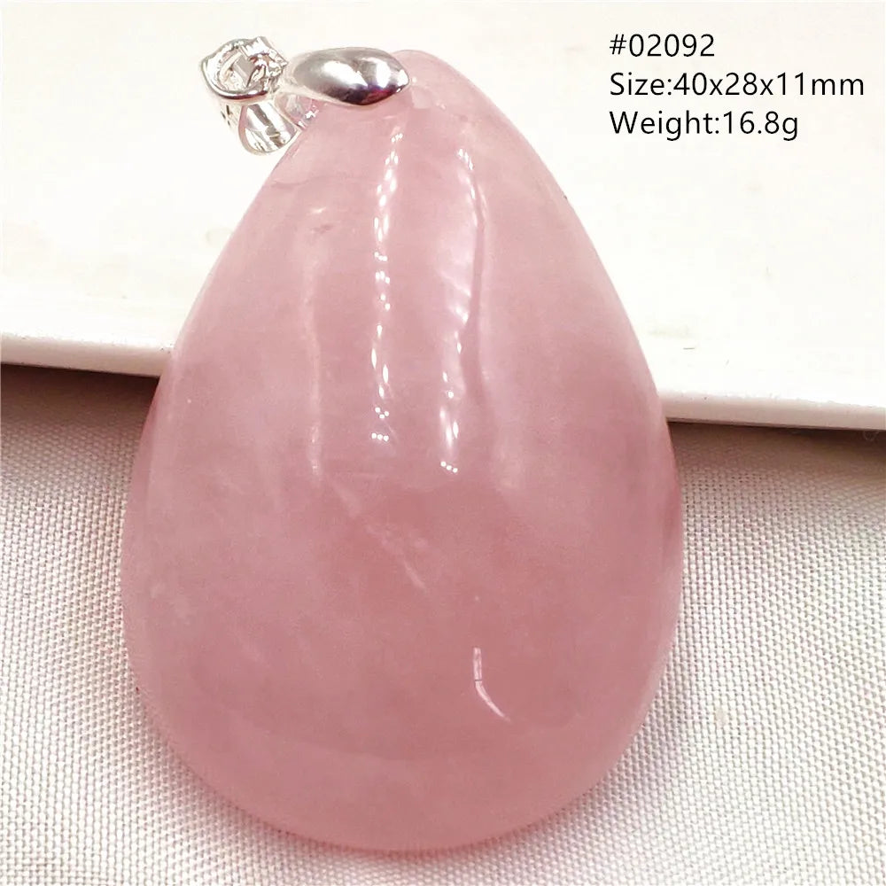 Natural Rose Quartz Pendant Pink Rose Quartz Madagascar Women Men Love Stone AAAAA