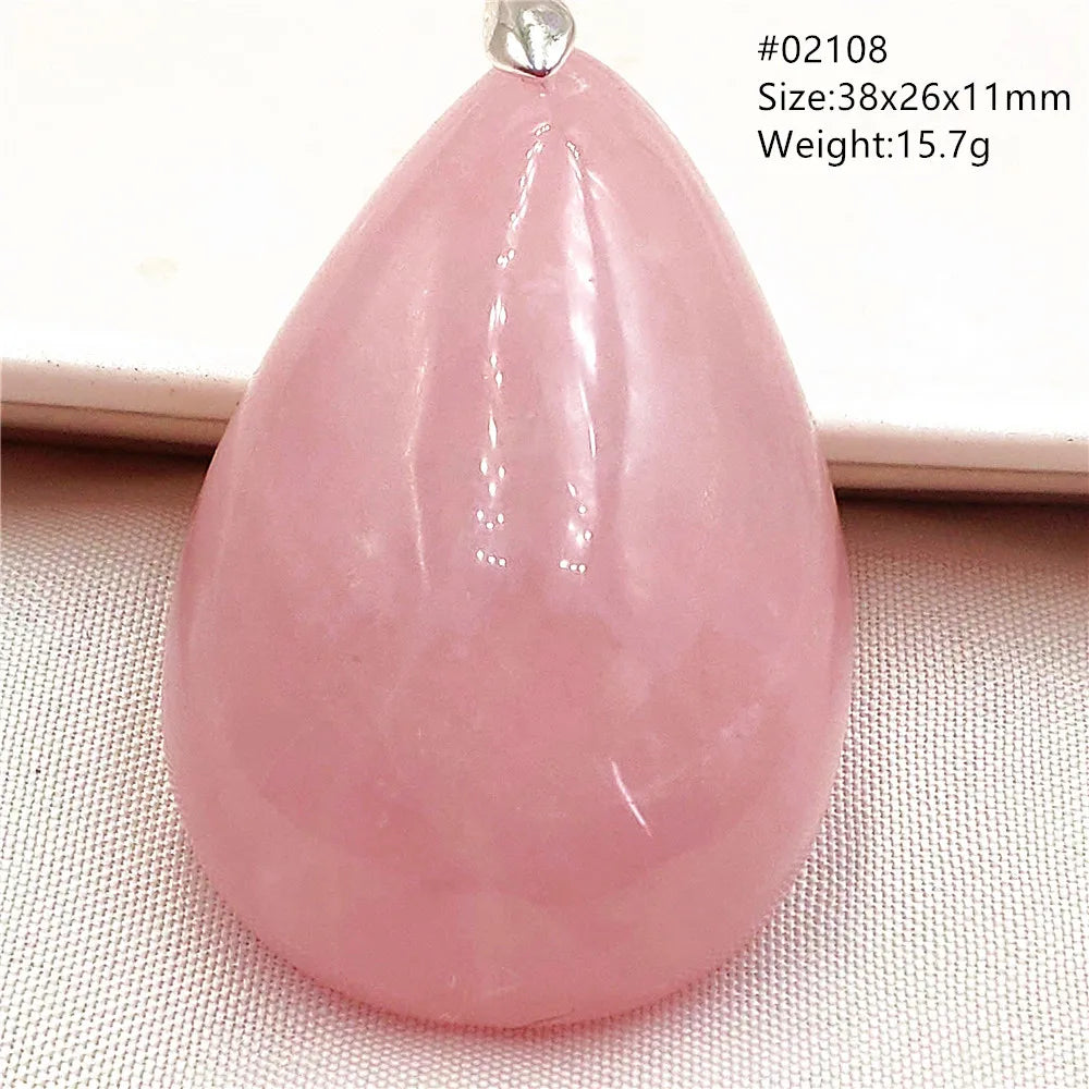 Natural Rose Quartz Pendant Pink Rose Quartz Madagascar Women Men Love Stone AAAAA