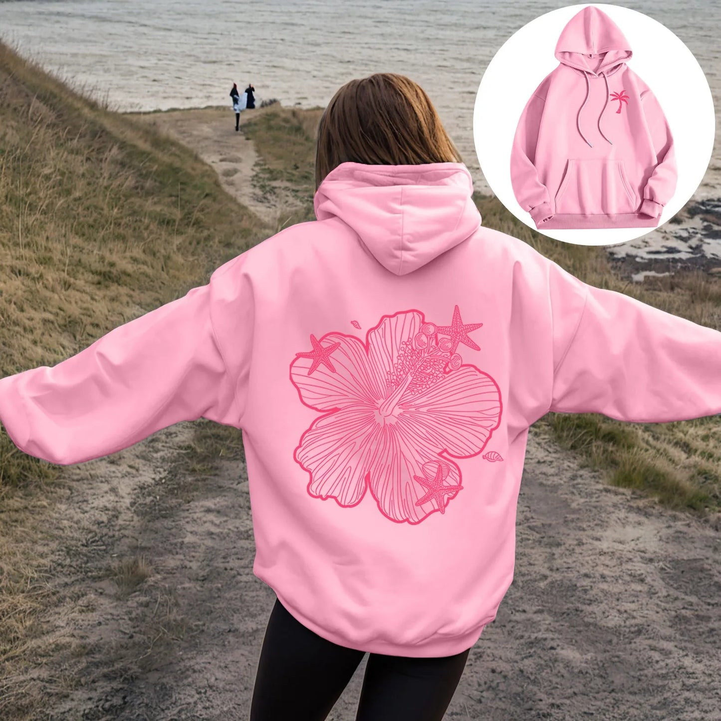 over Sized Hoodies for Women Women Hoodie Hooded Sweatshirt Casual Long Sleeve Pullover Loose Autumn Sweatshirt Long Sweatshirts
